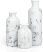 Resin 3 Piece Decorative Vase Set, White Marble Look Farmhouse Home Decor by YMXYJM