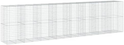 vidaXL Gabion Basket with Cover 315"x39.4"x78.7" Galvanized Iron by vidaXL