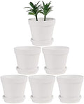 Terra Cotta Pots with Saucer- 6-Pack Large Terracotta Pot Clay Pots 5.5'' Clay Ceramic Pottery Planter Cactus Flower Pots Succulent Pot with Drainage Hole- for Plants,Crafts terra cotta planter(White) by Yishang