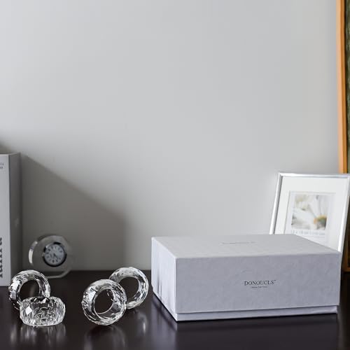 Crystal Napkin Rings Holders - 2 Inch Set of 4, Party Wedding Set Christmas Decorations for Table Dinner - Image 6