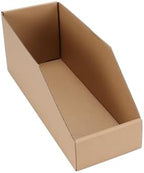 EXYGLO Cardboard Storage Bins 35 Pack, 12x4x4.5 Inch Cardboard Boxes, Corrugated Organizer Bins for Pantry, Shelves, Garage, Office, Shop, Brown by EXYGLO