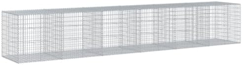 vidaXL Gabion Basket 236.2"x39.4"x39.4" Galvanized Iron - Outdoor Versatile Landscaping Structure Mesh Cage by vidaXL
