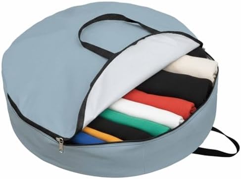 30 Inch Round Storage Bag 1 Pack,Blue Watercolor Waterproof Wreath Storage Container with Handles&Zipper Modern Minimalist Art Closet Organizer Bags Garland Box - Image 2