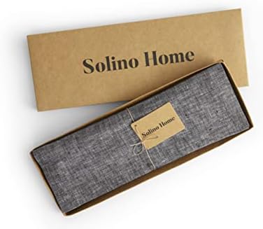 Solino Home 100% Pure Linen Placemats Black, Athena 14 x 19 in, Set of 4 - Image 3