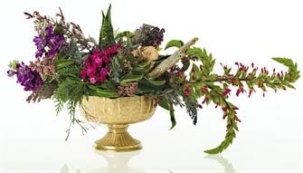 Afloral Distressed Gold Metal Compote Bowl - 8" Wide - Image 2