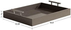 Kate and Laurel Lipton Decorative Modern Rectangular Tray, 16.5 x 12.25, Brown and Silver, Chic Serving Tray for Storage, Organization, and Display - Image 2