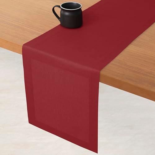 Classic Linen™ by D'Moksha, Red Table Runner 72 Inches Long, 100% Pure Linen, 14 x 72 Inch Table Runner for Dresser, Dining- Fall, Weddings, Outdoor Hosting - Image 3