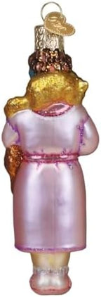 Old World Christmas Cat Lady Glass Blown Ornament for Christmas Tree, Handcrafted Holiday Decoration, Cat Collection - Image 2