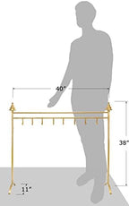 Red Co. 37.5” Christmas Tree Metal Freestanding Stocking Holder Stand Rack with 8 Hooks, Gold - Image 3
