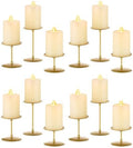 Romadedi Pillar Candle Holder Plates, Gold Centerpiece Stands, Set of 12 by ROMADEDI