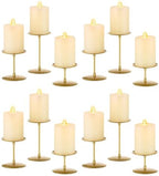 Romadedi Pillar Candle Holder Plates, Gold Centerpiece Stands, Set of 12 by ROMADEDI