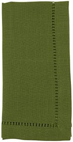 SARO LIFESTYLE Classic Hemstitch Cloth Napkins (Set of 12) - Elegant Everyday Dinner Napkins with Textured Fabric and Hemstitched Border for Dining Tables and Formal Entertaining, 20"x20", Kiwi by SaroLifestyle