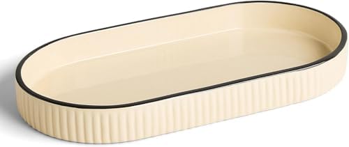 Preston Lane Ceramic Vanity Tray for Bathroom Countertop, Large, Alabaster by Unknown