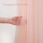 10x10ft Peach Tulle Backdrop Curtain with Lights String for Parites, Sheer Photo Backdrop Curtains for Wedding Baby Shower Birthday Party Photo Shoot Background Decorations - Image 5