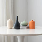 Set of 4 Small Matte Ceramic Vases - Modern & Bohemian Decor for Home, Office, Shelve, Living Room Table, Mantel, Bedroom, Entryway, Rustic Farmhouse Decorative Vases & More（Hademade - Image 4