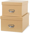 Soul & Lane - Kraft Stacking Storage Boxes with Label Holders, Set of 2 by SoulLane