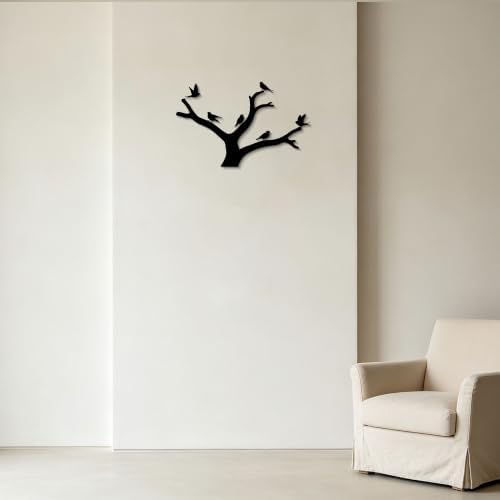 GlintHome Outdoor Metal Wall Art Sculptures - Birds on Branch Silhouette Wall Decor Hanging Wall Sculpture for Home Balcony Garden - Image 6