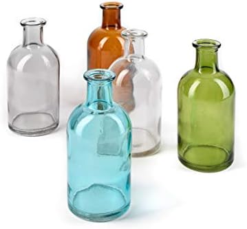 Bud Vases, Apothecary Jars, Decorative Glass Bottles, Centerpiece for Wedding Reception, Elegant Antique Decoration, Mini Flower Vases, Small Medicine Bottles for Home Decor (Blue, Set of 48) - Image 6