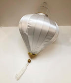 2 Pcs Chinese Lanterns Hanging Paper Lanterns，Multi-Color 12 in Silk Lantern Chinese Party Wedding Decorations (White) - Image 5
