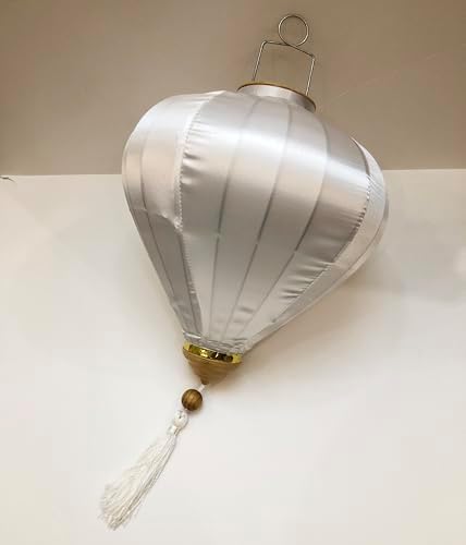 2 Pcs Chinese Lanterns Hanging Paper Lanterns，Multi-Color 12 in Silk Lantern Chinese Party Wedding Decorations (White) - Image 5