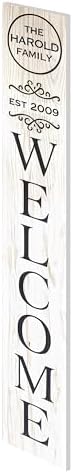 Personalized Welcome Sign for Front Door, Custom Welcome Sign for Porch Outdoor Welcome Home Decorations, 48"x8" PVC Sign (Design 23) - Image 3