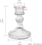 Glass Candle Holders Set, Vintage Decorative Design,Elegant Table Candlesticks Set for Dining Room,Wedding, Spring Party, Romantic Dinner, Festival & Windowsill Decor (12, Clear, XZS) - Image 2