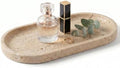 YKAJO Yellow Travertine Oval Marble Tray, 9.8x4.7 Vanity Perfume Organizer by YKAJO