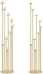 2Pcs Gold 9-Arm Floor Candle Holders for Pillar Candles,44inches Tall by WeddingPartyDecoration