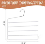 5 Pack 5-Tier Garden Flag Hangers, Garden Flag Storage Heavy Duty Multi Layers Space Saving, Organizer Holder, Non-Slip Open-Ended Design for Garden Flags, Pants, Jeans, Ties & More (White) - Image 2