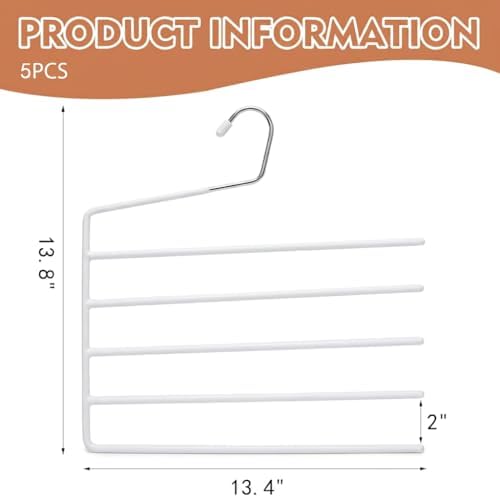 5 Pack 5-Tier Garden Flag Hangers, Garden Flag Storage Heavy Duty Multi Layers Space Saving, Organizer Holder, Non-Slip Open-Ended Design for Garden Flags, Pants, Jeans, Ties & More (White) - Image 2