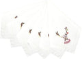 Embroidered Cloth Napkin Deer Christmas Cotton Napkins Set of 6, 20x20 Hemstitch Table Napkins Machine Washable, Daily & Christmas, Great Present Ideas by Unknown
