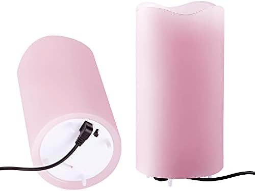 XingsLight Valentines Day Decorations Flameless Candles with Romantic Pink Heart Projector Lights Battery Operated LED Candle with Remote and Timer,2 Pack - Image 5