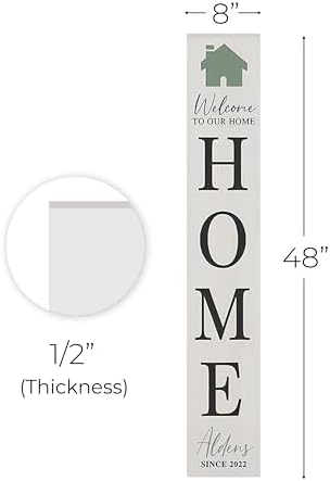 Personalized Welcome Sign for Front Door, Custom Welcome Sign for Porch Outdoor Welcome Home Decorations, 48"x8" PVC Sign (Design 9) - Image 5