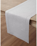 Solino Home 100% Pure Linen Table Runner Grey, Classic Hemstitch 14 x 48 in - Image 4