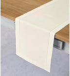 Solino Home Cotton Linen Table Runner Ivory Hemstitch, 14 x 108 in - Image 2