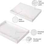 Marble Bathroom Vanity Tray, Jazz White, 12"x 8" x1.2" - Image 5