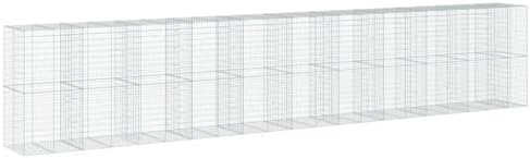 vidaXL Gabion Basket with Cover 413.4"x39.4"x78.7" Galvanized Iron by vidaXL