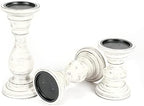 Antique White Wooden Candle Holder Set of 3 – 10, 8, 6 Inch - Image 7