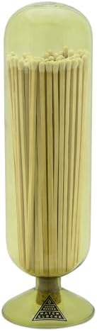 Skeem Fireplace Glass Match Cloche with Striker - Moss - Includes 120 Long Matches - Stylish and Functional Matches by Skeem