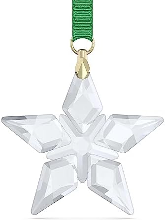 Swarovski Annual Edition 2023 Little Star Ornament with Green Ribbon and Gold-Tone Finished Accents, Part of the Swarovski Annual Edition Collection by Unknown