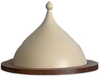 Cloche – 10x14” Modern Ceramic-Like Finish with Wood Accents, Elegant Cloche Dome Display, Perfect for Ramadan Decorations, Eid Decor & Dessert Presentation by Days+of+Eid+