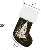 GEXWORLDWIDE GEX Christmas Stockings 2 Pack for Family Soft Suede with Rope Stitch Embroidery Large 20" Fluffy Faux Fur Rustic Farmhouse Country Stockings for Xmas Fireplace Decoration (Set of 2) - Image 5