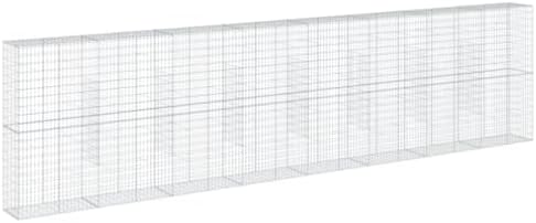 vidaXL Gabion Basket with Cover 315"x19.7"x78.7" Galvanized Iron - Image 7