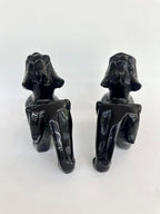 Pair of Pixiu Fengshui Statue, Black Obsidian Gemstone Pixiu Statue, Home Decoration Gift Idea Lunar New Year (5.9" L) - Image 4