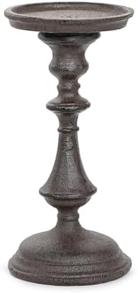 Sungmor Rustic Cast Iron Pillar Candle Holder, 7.8 Inches Tall by Sungmor