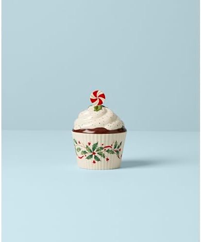 Lenox Holiday Bakeshop Cupcake Christmas Candy Jar with Lid - Image 4