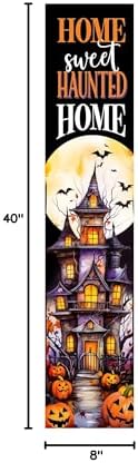 Spoontiques Haunted Home Porch Sign - Decorative Home Décor Wooden Signs - Rustic Outdoor Decoration - Durable and Weatherproof - Entryway Decoration - 8" x 40" - Image 2