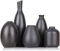 Black Ceramic Bud Vases Set of 5, Farmhouse & Mantle Decor, Home Decoration for Living Room, Kitchen & Office, Coffee Table Decor, Bulk Bud Vases by QIANLING
