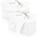 TURSTIN 24 Pieces Cotton Linen Cloth Napkin Handmade Cloth Napkin with Fringe 17 x 17 Inch Soft Cloth Dinner Wedding Napkin Square Rustic Fringe Table Napkin for Parties, Weddings, Ivory White by TURSTIN