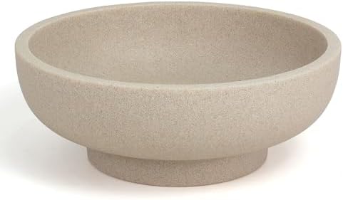YMXYJM Decorative Resin Bowl, Large Fruit Bowl, Artificial Stone Beige by YMXYJM